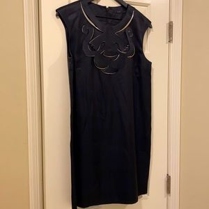 Navy Satin Cocktail Dress